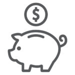 Deposit line icon finance and banking piggy bank Vector Image